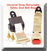 (2 Kits ) Universal Strap Retractable Car Trucks Safety Seat Belt Beige 2 Point 
