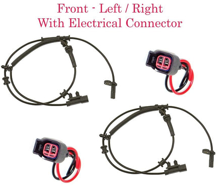 2 Kit ABS Wheel Speed Sensor Front Left & Right W/ Connectors Fits: Dodge Jeep