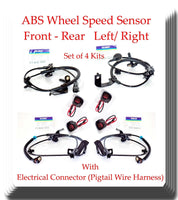 4 ABS Wheel Speed Sensor W/ Connector Front-Rear L&R for Caliber Compass Patriot