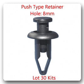 30 Pcs #1975 Push Type Retainer Hole 8mm Fits: Universal & Nissan 76882-57A00