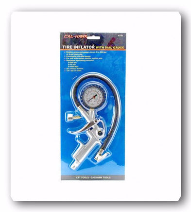 TIRE PISTOL-GRIP  INFLATOR WITH DUAL GAUGE 0 to 220 PSI at 2 PSI INTERVALS