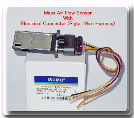 Mass Air Flow Sensor w/ Pigtail Connector Fits: Cadillac Hummer Hyundai Kia 