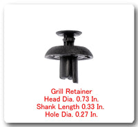 1000 Pc Grill Retainer Head 0.73" Shank L: 0.33" Hole 0.27" Fits:lexus Toyota