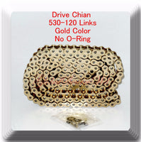 Drive Chain Gold Color 530 x120 Link (No O-ring) For Harley Honda Kawasaki