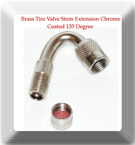 1 Kit Brass Tire Valve Stem Extension Chrome coated 135 Degree