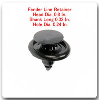 100 Pcs Fender Line Retainer Fits: Lexus & Toyota Part# 90467-07166
