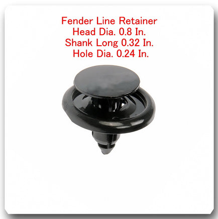 100 Pcs Fender Line Retainer Fits: Lexus & Toyota Part# 90467-07166