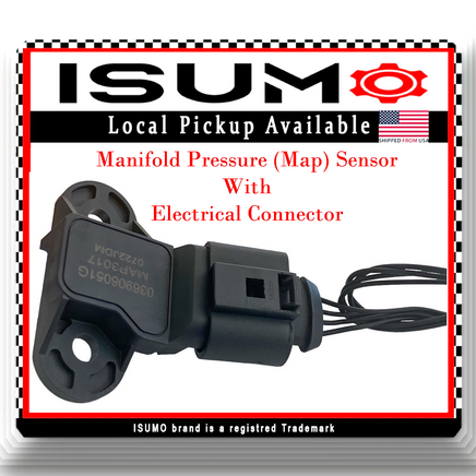 MAP Manifold Pressure Sensor W/Connector Fits VW Beetle Jetta Rabbit 5Cyl 2.5L