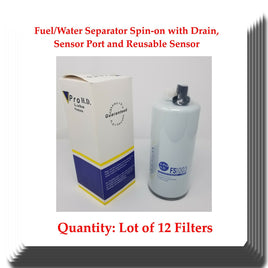 Lot 12  Fuel /Water Separator Filter w/Sensor Fits: FORD F650 F750