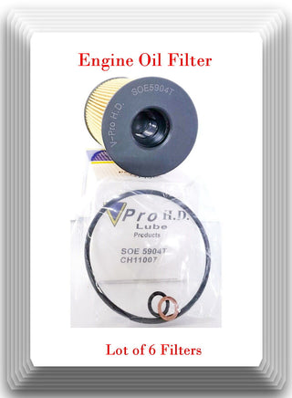6 X Engine Oil Filter SOE5904 Fits Series 5 6 7 8 Alpina M X V8 4.4L 2008-2022