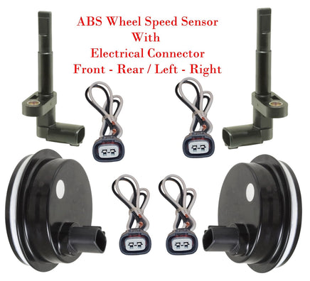 4 ABS Wheel Speed Sensor & Connectors Front-Rear - L/R Fits Lexus 2006-2014