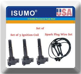 Set of Ignition Coil & Spark Plug Wire set Fits 4Runner T100 Tacoma Tundra 3.4L