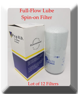 12 Full-Flow Oil Spin-on Filter LF670 For Cummins Engines of Trucks &Off-Highway