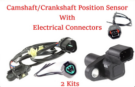 2 Pieces Camshaft/Crankshaft Position Sensor W/Connector Fits: Montero 2001-2006