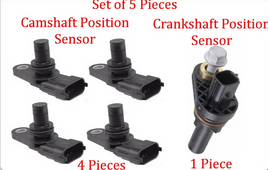 4 Camshaft  & 1 Crankshaft Position Sensor Fits:GM GMC Saturn Suzuki 2007-2009