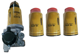 FOR CAT Pump Base Fuel Water Separator Assembly Priming Plus 3 Filters
