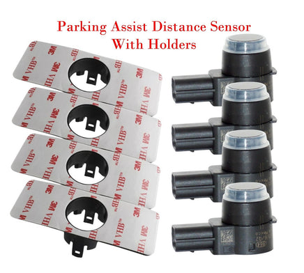 4x Park Assistance Sensor + Retainer Holders Fits: Buick Cadillac Chevrolet GMC