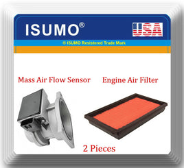 (2 Pieces) Mass Air Flow Sensor& Engine Air Filter Fits: Nissan Altima 1996-1997
