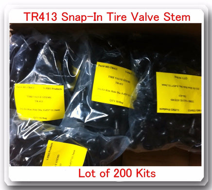 LOT 200 TR 413 Snap-In Tire Valve Stems Short Black Rubber MOST POPULAR VALVE