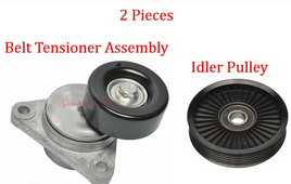 2 Pc Belt Tensioner Assy & Idler Pulley Fits: Aveo 04-08 Wave Swift+ 2004 w/o AC