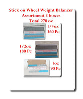 Stick on Wheel Weight Balance Assortment 3 Boxes 0.25oz 0.50oz 1oz total 270 oz