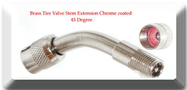 1 Kit Brass 135 Degree Tire Valve Stem Extension Chrome coated