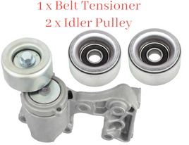 Set 3 Pcs) 1 Belt Tensioner +2 Idler Pulley Fits:Fits:Lexus 06-2019 Toyota 03-19