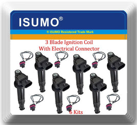 6 x  Ignition Coil W/Connector Fits:OEM# 27301-3E100 Optima 2006-2007 V6 2.7L