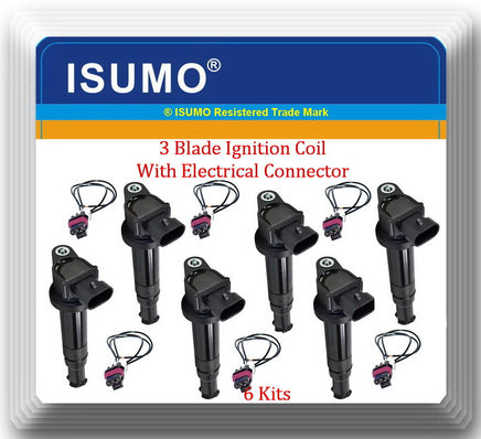 6 x  Ignition Coil W/Connector Fits:OEM# 27301-3E100 Optima 2006-2007 V6 2.7L