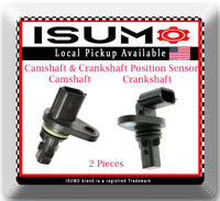 2 Pcs Camshaft & Crankshaf Position Sensor Fits Nissan Versa 2009-2015 1.6L  FWD