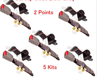 (5 Kits ) Universal Strap Retractable Car Trucks Seat Belt Grey 2 Point