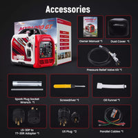 Dual Fuel Inverter Generator Portable Super Quiet Electric Start EV-charging