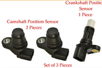 3 Pcs Camshaft/Crankshaft Position Sensor & Connectors Fits Acura HondaL4 2.4L