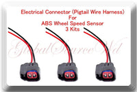 3 Kits ABS Wheel Speed Sensor Pigtail Connector For ALS2248 / ALS2305 