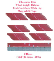 2 Boxes Red 3M Tape Stick on Wheel Weights Balance 1/4 0.25 z Total 720 Pc 180oz