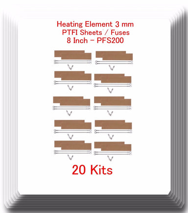 20 Replacement Heating Element 3mm+ 20 PTFI Sheet For Impulse Sealer 8" PFS200