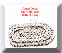 (O-Ring) Drive Chain Chrome Plated 530 x120 Link For  Suzuki GSXR 1000 GSX-R750 