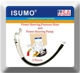 2 Pcs Power Steering Pressure Hose & Power Steering Pump Fits:Murano 2003-2007