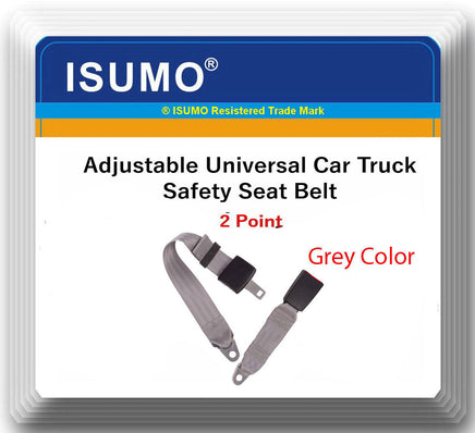 1 Kit Adjustable Universal Car Truck 2 Point Grey Seat Belt Lap Safety Belt 