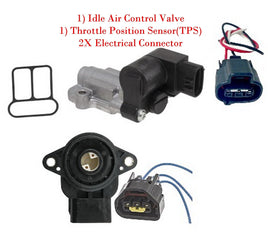2Pcs Idel Air Control Valve & TPS Sensor + Connectors For Impreza H4 2.0L MT