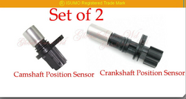 2 Pcs Camshaft & Crankshaft Position Sensor Fits: xA xB Echo Prius Prius C Yaris