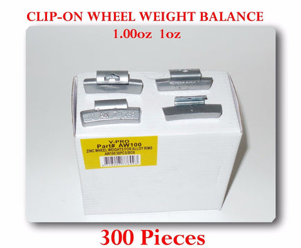 300 Pcs ZN CLIP-ON Wheel Weight Balance 1.00oz 1oz AWZ100 oz Zing Led Free