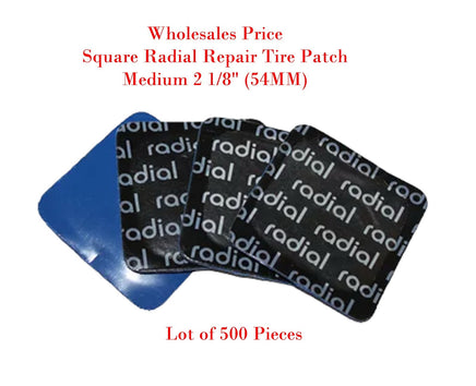 500 pc Square Radial Tire Repair Patch High Quality Medium 2. 1/8" (54mm)