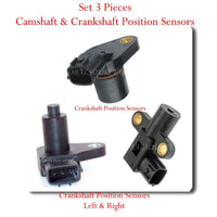 Set 3 Camshaft & Crankshaft Position Sensor W/Connectors  Fits: Nissan& Infiniti