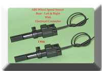 2Kits Abs Wheel Speed Sensor Rear L / R W/ Connector Fits: Durango Ram 1500 2500