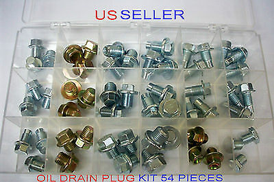 MK200 54 PCS ENGINES MASTER OIL DRAIN PLUG ASSORTED KIT 1/2", 12MM, 14MM, 16MM
