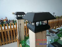 8 Black New Outdoor Garden Solar Panel Post Deck Cap Light
