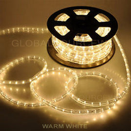 300' FEET LED Rope Lights WARM WHITE COLOR 1/2"/13MM 1656-LEDs 2 Rolls/150' each